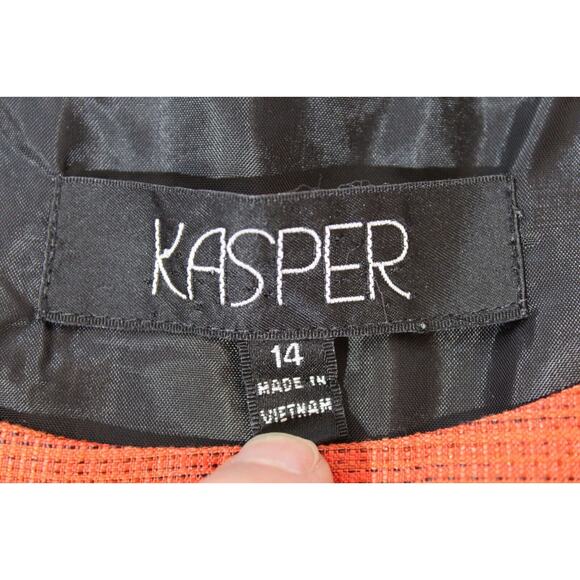 Kasper 2pc Suit Blazer/Jacket Open Front & Tank Top Orange Women's 14 Office - Picture 7 of 16